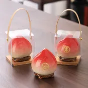 ✨新品✨送長輩壽桃瓷器 陶瓷罐 生日祝壽伴手禮 桃子茶葉罐 密封罐 擺件禮盒 壽桃密封罐 擺件 裝飾