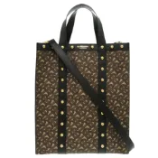【DOKODEMO】Burberry TB 小號 8025068 PVC塗層帆布ブラウン托特包，兩用手提包，1291 [二手] BURBERRY