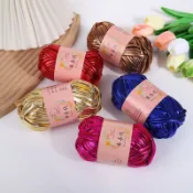 手工編織線 手工毛線✨香檳寶寶布條線diy手工編織兒童坐墊地毯帽子鉤針毛線廠家批發 編織毛線 編織線