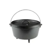 (店+)【LODGE】店內展示品 12吋 8QT 有腳荷蘭鍋 鑄鐵鍋 戶外鑄鐵鍋 露營 野炊 L12DCO3 綠野山房