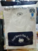 男 Royal Queen's Polo Team U領 圓領 短袖 棉 吸濕 速乾 衛生衣 睡衣 白色 白➯ L