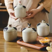 (店+)森林小動物湯盅 萌寵陶瓷湯盅 陶瓷湯煲 湯甕 湯碗 瓷器 湯盅 陶瓷湯碗 蒸蛋 茶碗蒸 萌寵當道 療癒食光