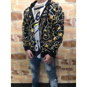 高雄凡賽斯歐洲精品 MOSCHINO 莫斯奇諾 滿版黃金鏈條項鍊小熊 黑色 連帽外套 外套