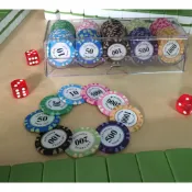 自選100片+籌碼盒（有蓋子）+骰子，當天寄出！任選面額！麻將 德州撲克 梭哈 桌遊