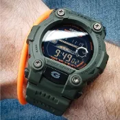 適用於 g-shock G-7900 全新黑色 - 休閒戶外手錶 AutoLight 樹脂錶帶 w579