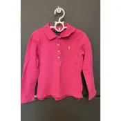 polo Ralph Lauren 女童桃紅長袖polo衫4 T 110cm