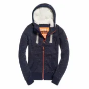 美國百分百【全新真品】Superdry 極度乾燥 Storm 連帽 外套 針織 夾克 刷毛 砂礫深藍 女 AM97