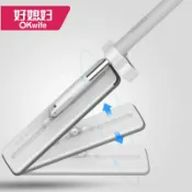 生活軌道 【免手洗平板】拖把 平板拖把 家用拖把 懶人拖把 不鏽鋼桿拖把 好媳婦拖把 乾濕兩用 360度旋轉 清潔地板 附2塊布 輕巧省力