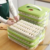 臺灣熱銷加厚餃子盒凍餃子盒冰箱收納盒家用大容量速凍混沌冷凍保鮮盒多層