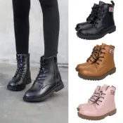 (店+)女童黑色短靴 靴子 台灣現貨 拉鍊穿脫 軍靴 馬丁靴 兒童