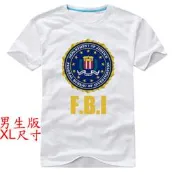 【FBI 聯邦調查局】【男生版XL尺寸】白色款式短袖T恤(現貨供應 下標後可以立即出貨)