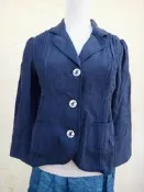 楹 ~ 正品 iROO 藍色 麻質 外套 size: 40