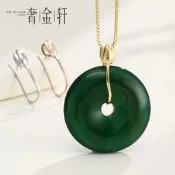 【廠家精選】925純銀荷花平安扣夾扣吊墜扣翡翠玉石玉墜銀皮帶頭專用皮帶頭diy配件