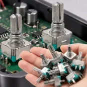 4-1Pc EC11 360 度旋轉編碼器 - 5Pin 手柄 - 帶按鈕 - 15/20MM 數字電位器 - 20 個