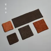 協貿國際日用品生活7館 手工刺繡柿子染蠶絲布墊 茶墊杯墊 布藝隔熱墊刺子繡布墊杯托壺墊