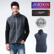 JORDON 橋登 男款 POLARTEC Classic 300防風保暖刷毛背心 (夜灰/深褐/丈青)