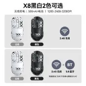 T-WOLF雷狼X8雙模無線藍牙鼠標狗屁王帶房劃貼人體工學電競遊戲