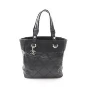【DOKODEMO】【二手】香奈兒 (Chanel) CHANEL 托特包 Paris Biarritz PM A34208 黑色 PVC 塗層帆布皮革 Paris Biarritz 托特包 PM 女士二手 B