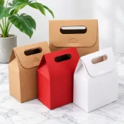 【麥焙】手提牛皮紙盒 餅乾盒 小西點盒 糖果盒 手提盒 包裝盒 牛軋糖包裝盒 烘焙包裝