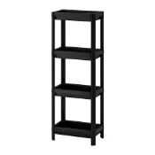 【IKEA 宜家家居】VESKEN 層架組，黑色，37x23x101 公分