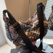 日韓水漾民族風餃子包百搭斜背包女包單肩包