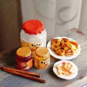 泡菜 臭豆腐 韓式 夜市 小吃 袖珍 手作 迷你 食玩 微型 藝術 擺飾 禮物 模型 黏土 情境布置 仿真 食物