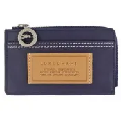 Longchamp LE PLIAGE XTRA 標籤藍色牛皮卡片拉鍊零錢包