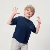 【GIORDANO 佐丹奴】童裝涼感透氣彈力寬鬆T恤 G-MOTION系列(27 新軍藍)