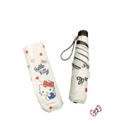 (店+)【SANRIO 三麗鷗】 Hello Kitty 三折傘 米黃色-紅白點點款 摺疊傘 