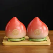 全球選品1館 生活百貨 陶瓷壽桃茶葉罐百歲生日祝壽伴手禮送長輩桃子擺件密封罐禮盒