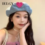 IELGY牛仔貝雷帽女秋季百搭薄款