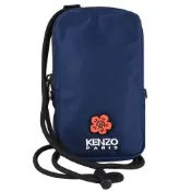 KENZO Boke Flower 經典LOGO海棠花圖案斜背包/手機包(藍)