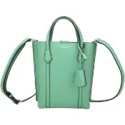 【TORY BURCH】Perry 直立式牛皮手提 斜背托特包 迷你-綠色