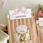 [Day's select] I LOVE YOU蝴蝶結告白頁眉卡頭紙 情人節禮物 烘焙送禮裝飾小卡 餅乾糖果蛋糕包裝袋