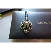 全新 專櫃正品真品 GEORG JENSEN 喬治傑生之 1989 年度項鍊 灰鐵石項鍊 超級經典
