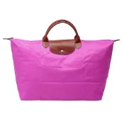 LONGCHAMP 摺疊短把水餃手提包(大-泡泡粉)