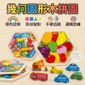 幾何圖形拼圖🚚木製◾六角拼圖◾教具◾手抓拼圖◾創意◾立體◾益智玩具◾桌遊◾早教教具◾推理◾創意◾疊疊樂◾交通◾動物◾寶寶