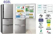 Panasonic 國際 468L 三門變頻冰箱 NR-C479HV-L (來電議價)