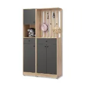 【PB FURNITURE 堡美家具】Allen 現代3.3尺雙色屏風組合櫃(四件組/附活動隔板6片/收納櫃/玄關鞋櫃/置物櫃)
