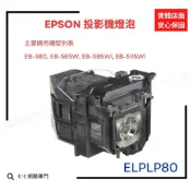 【免運】投影機燈泡 ELPLP80 適用: EPSON  EB-585Wi  EB-585WS 新品半年保固 台灣出貨