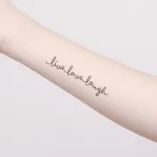 刺青紋身貼紙 / Live Love Laugh 手寫 文字 2入