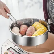 協貿國際日用品生活8館 304不銹鋼電飯煲家用隔層蒸格 通用飯煲蒸架蒸籠蒸盤配件蒸菜神器