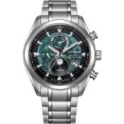 CITIZEN 星辰 Eco-Drive 超級鈦金屬 月相光動能電波萬年曆手錶 母親節送禮推薦 BY1010-81X