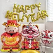 (店+)12H快速出貨 (氣球快易送) 春節站立鋁箔氣球 春節氣球 招財貓氣球 馬年氣球 新年氣球 氣球 鋁箔氣球 春節布置