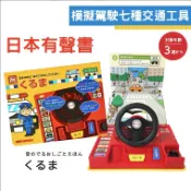 【蝦店免運+發票】【日本駕駛交通工具有聲書】方向盤可轉/警車/救護車/消防車/賽車/音樂書/ Miki House/