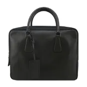 【康是美官方網購】PRADA Saffiano牛皮公事包(黑色) / 展示品