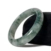 【Fubibaoding jeweler 富璧寶鼎珠寶】糯冰飄藍花手鐲(天然A貨 翡翠 送禮 玉鐲 台灣圍17.2)