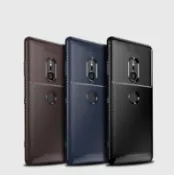 全包邊碳纖維軟殼 SONY XZ3 XZ2 XA2 plus防摔防撞防滑手機殼矽膠鏡頭保護套非空壓殼犀牛盾甲