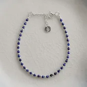 (店+)【BLUMA】隆河星夜純銀手鍊 - 青金石(生日聖誕禮盒 水晶串珠手鏈 925平價輕奢 飾品禮盒 新年 手環 手串)