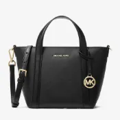 MICHAEL KORS 蝙蝠包 手提斜背兩用包 防刮PVC塗層帆布 斜背包 手提包 M23584 黑色MK(現貨)